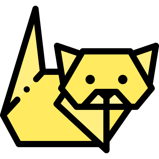 Cat origami hobbies and free time animal icon