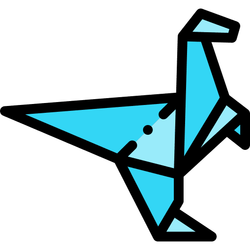 Dinosaur paper origami handicrafts icon