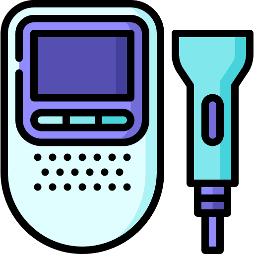 Doppler fetal monitor healthcare and medical electronics pregnancy icon