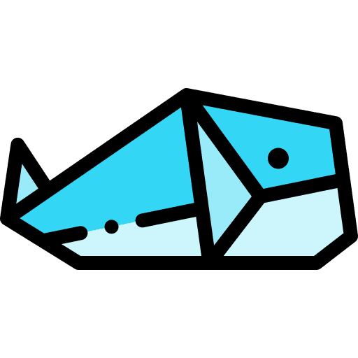Whale origami paper handicrafts icon