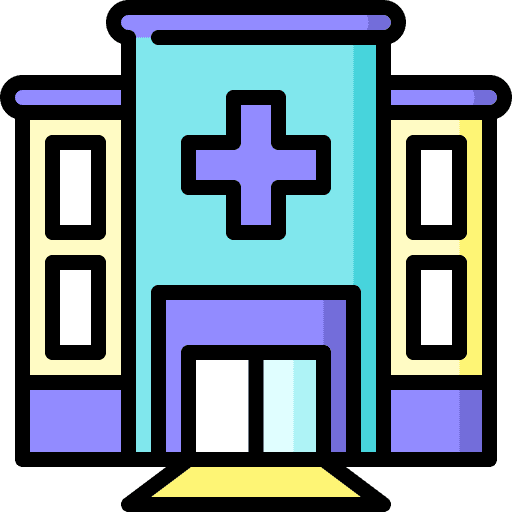 Hospital healthcare and medical health clinic buildings icon