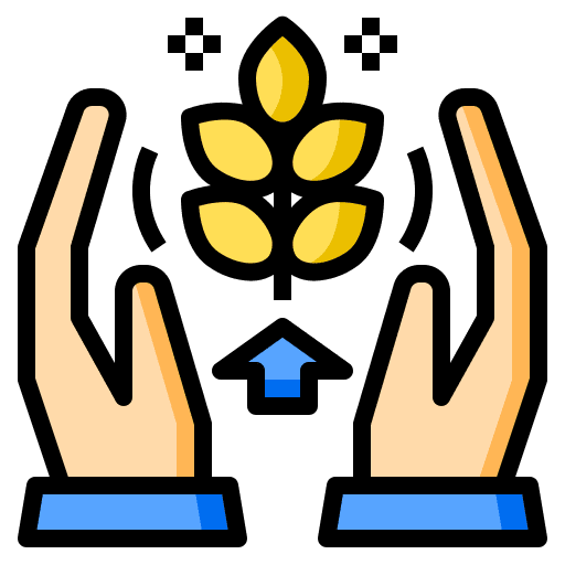 Growth hands eco friendly art and design icon