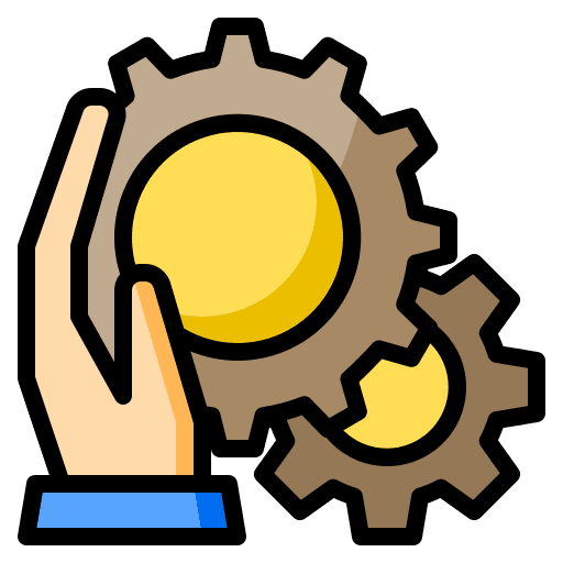 Production hands and gestures factory hand icon