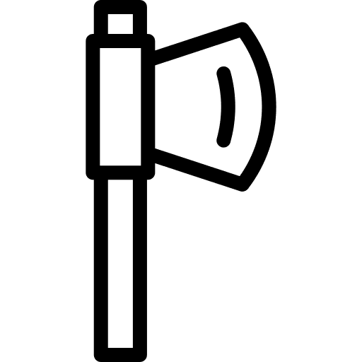 Axe chopping carpentry wood cutting icon