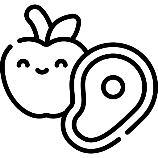 Healthy food fruit apple meat icon