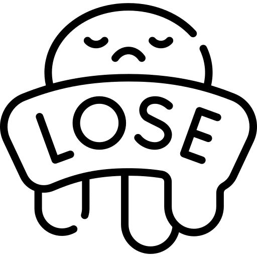 Lose lose game over end icon