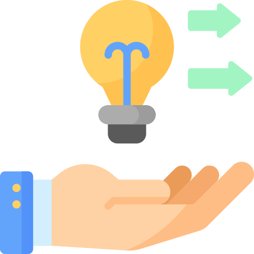 Borrowing light bulb borrowing hands and gestures icon