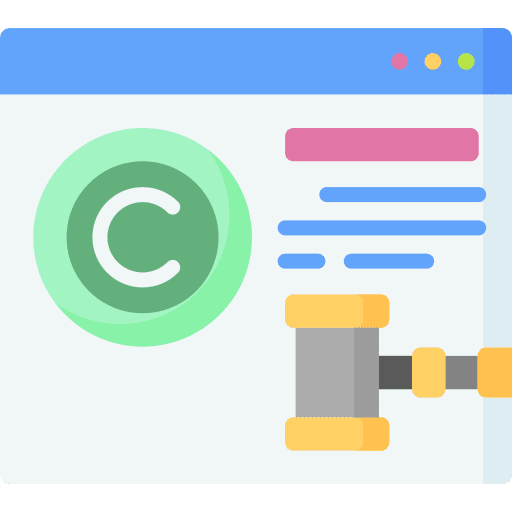 Copyright copyright seo and web gavel icon