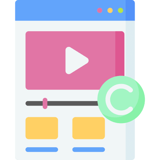 Copyrighted video interface copyrighted video music and multimedia icon