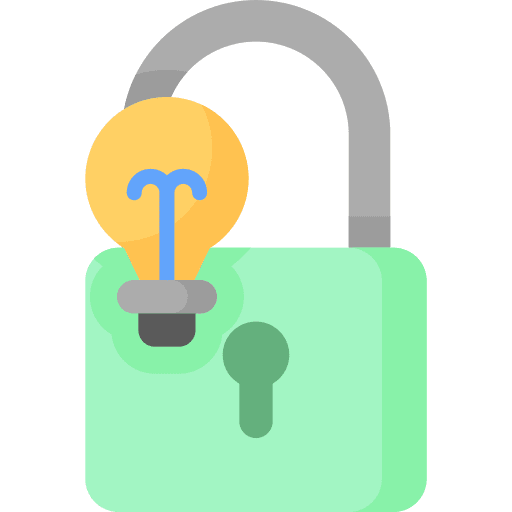 Intellectual property business and finance protected security icon