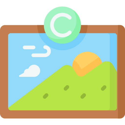Art copyright landscape art and design icon