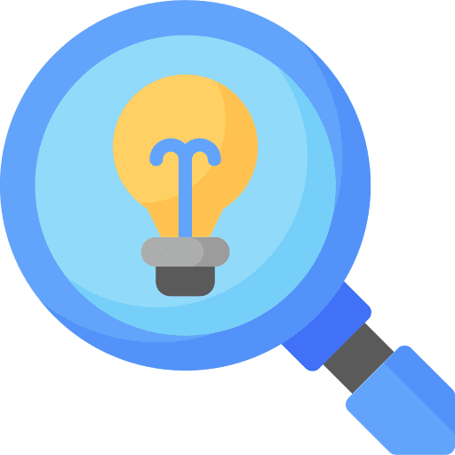 Inspiration magnifying glass loupe art and design icon