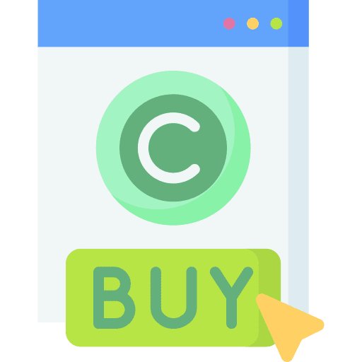 Buy copyright cursor click icon