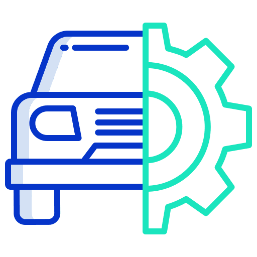 Car vehicle transportation gear icon