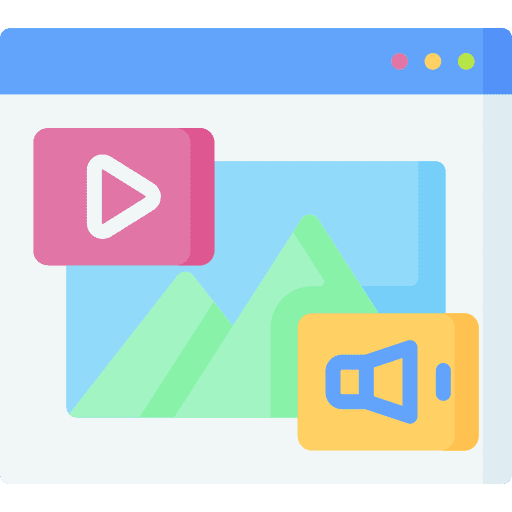 Content play music and multimedia content icon