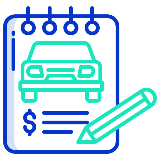 Invoice dealership pencil car icon