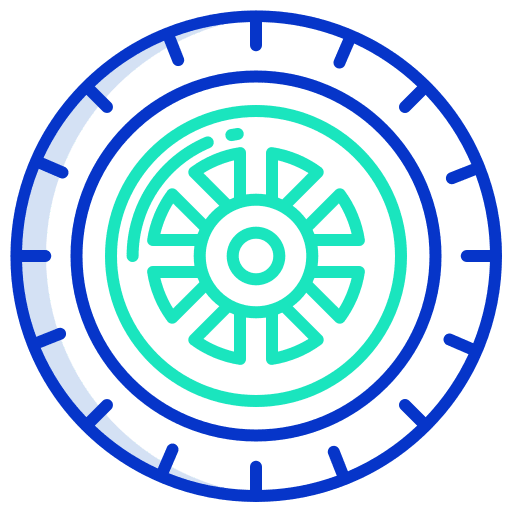 Tire repair drive truck icon