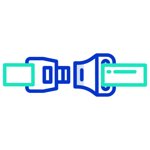 Seat belt safety belt lock safety icon