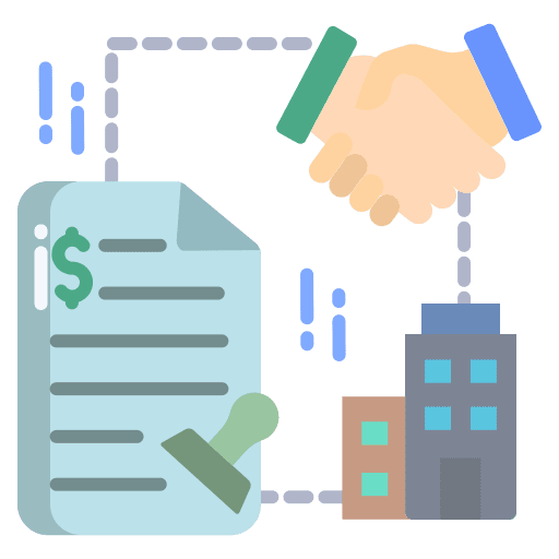 Contract portable document format contract business and finance icon