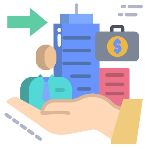 Corporate hand finance business and finance icon