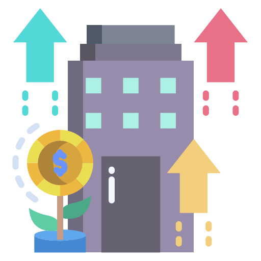 Growth bank financial payment icon