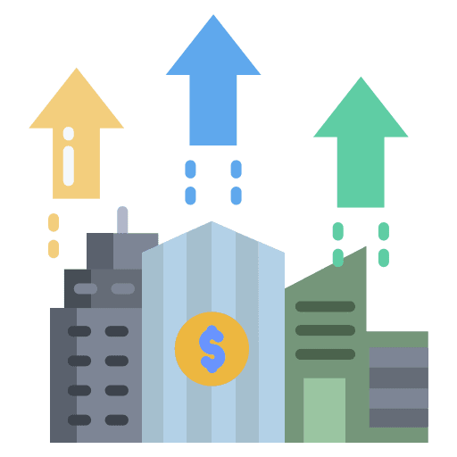 Growth valuation growth property icon