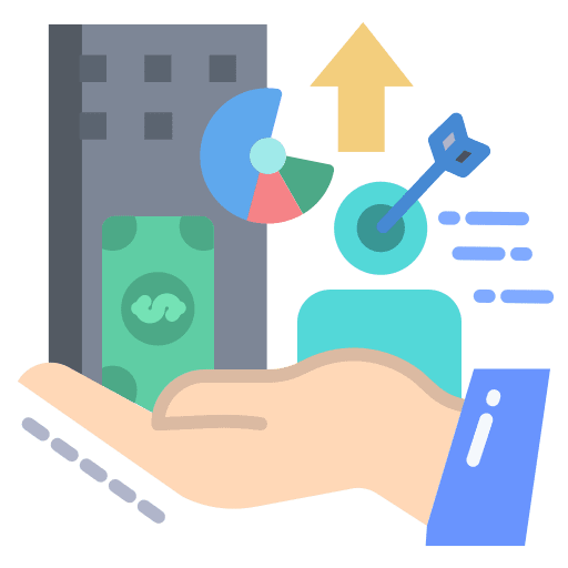 Investment target real estate user icon