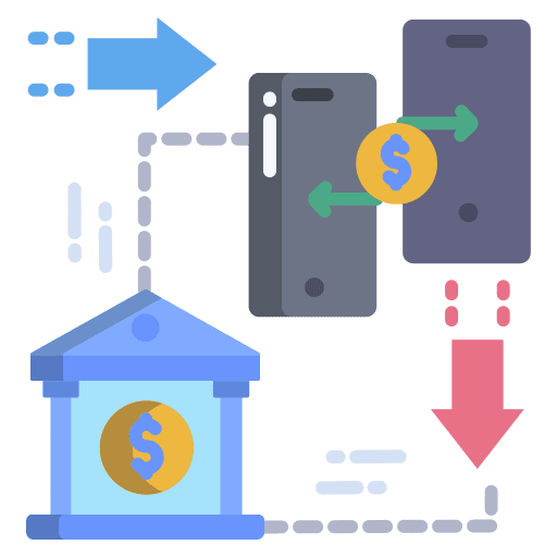 Money transfer money transfer exchange business and finance icon