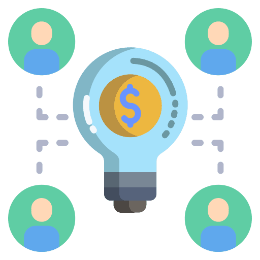 Crowdfunding idea user business and finance icon