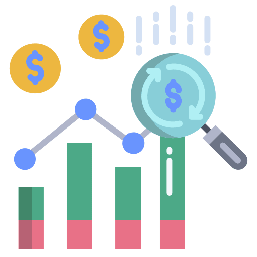 Data analytics dollar finance business and finance icon