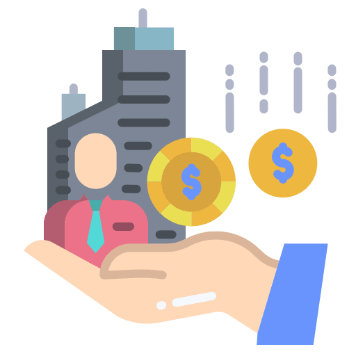 Earnings corporate office hand icon