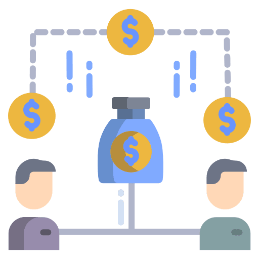 Equity crowdfunding people equity icon