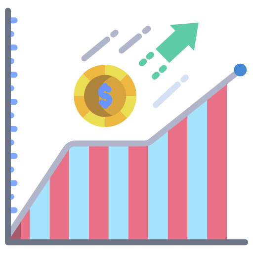 Graphic profit statistics money icon