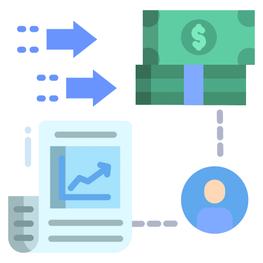 Invest currency cash management icon