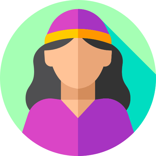 Fortune teller woman black hair hand reading icon