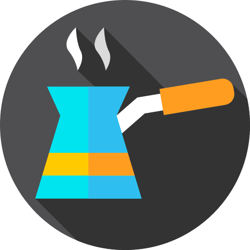 Cezve coffee shop exotic food and restaurant icon