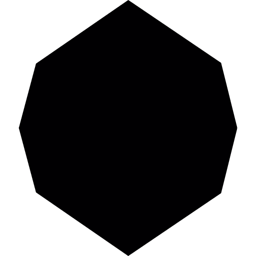 Black octagon shape shapes polygonal geometry icon