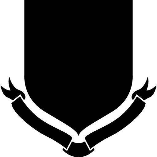 Shield shape with ribbon security shield shapes icon
