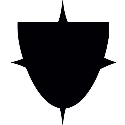 Shield with four spikes shields combat protection icon