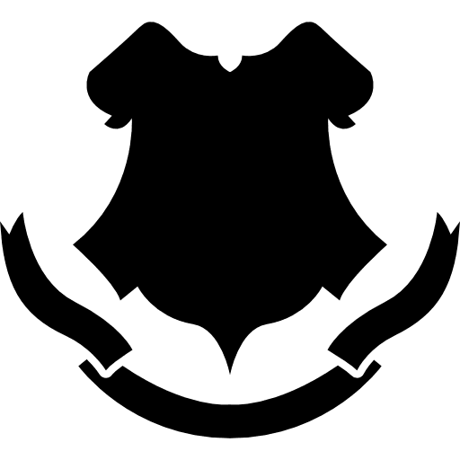 Shield black shape with a banner shapes banner shape icon