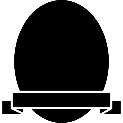 Shield of oval shape with a banner banners ribbon shape icon