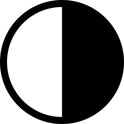 Contrast circle symbol circle symbology half icon