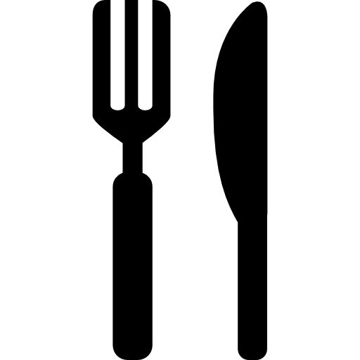 Knife and fork silhouette variants knife silverware tools and utensils icon