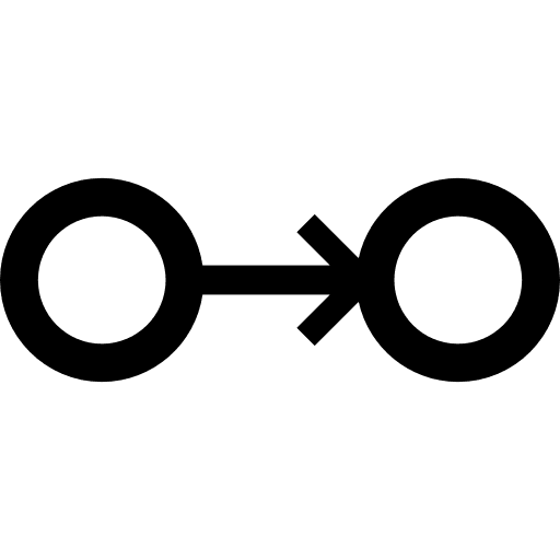 Small circle outline connected to another small circle outline shapes circles circle outlines icon