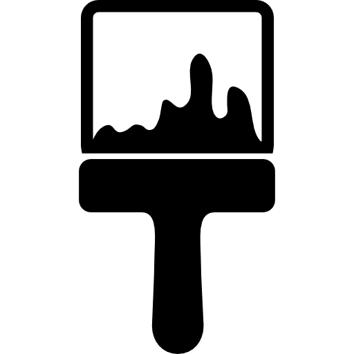 Paint brush with paint paint brush paint tools and utensils icon