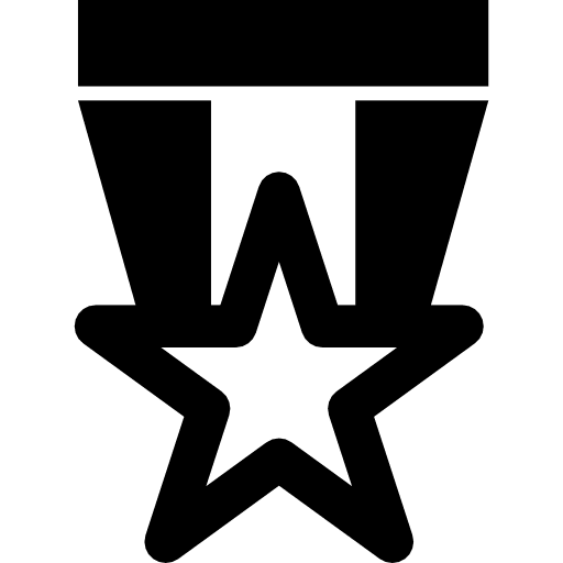 Medal with star shape star prize recognition icon