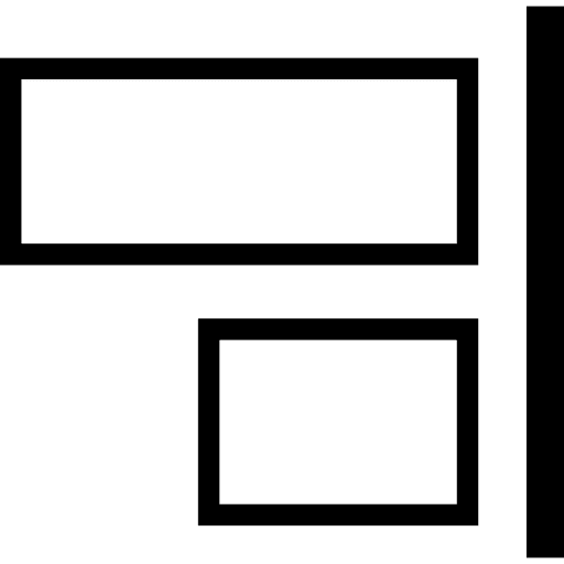 Object alignment to the right interface object alignment objects alignment icon
