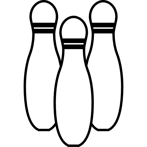 Bowling pins variant outline pins bowling sports icon