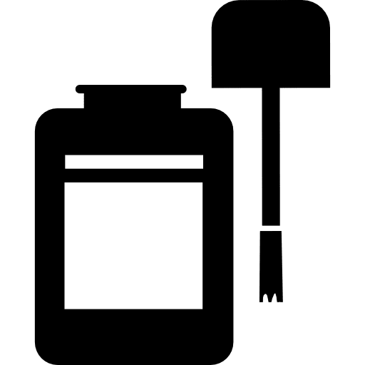 Correction fluid with open cap and brush correction fluid touch and go cap icon