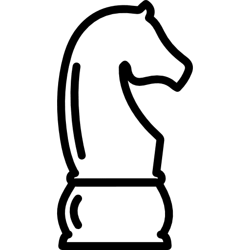 Horse chess piece outline variant chess tool chess game horses icon